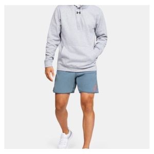 Under Armour Stm 9.1 Polartec Fleece Trek Shorts Blue Gray Orange Men's Medium